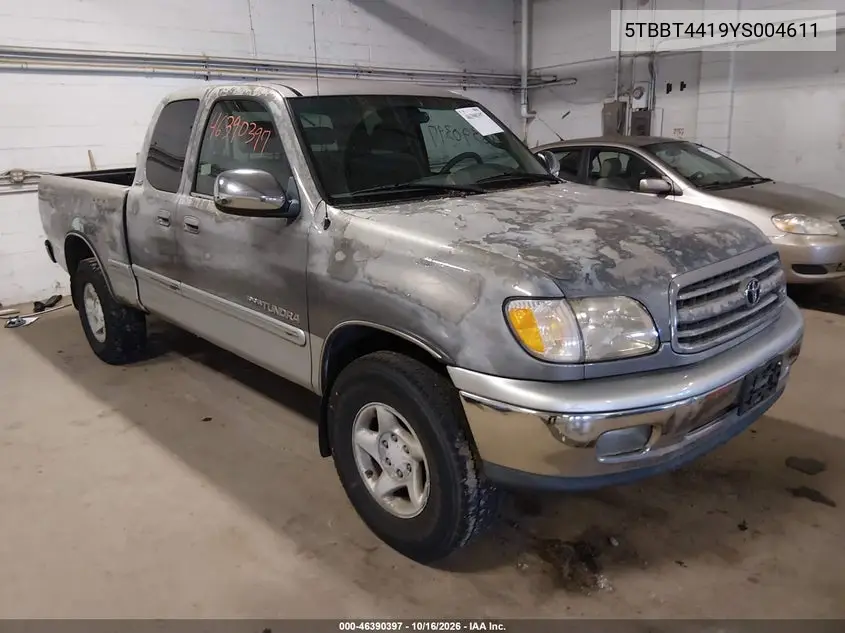 TOYOTA TUNDRA 2000, VIN 5TBBT4419YS004611
