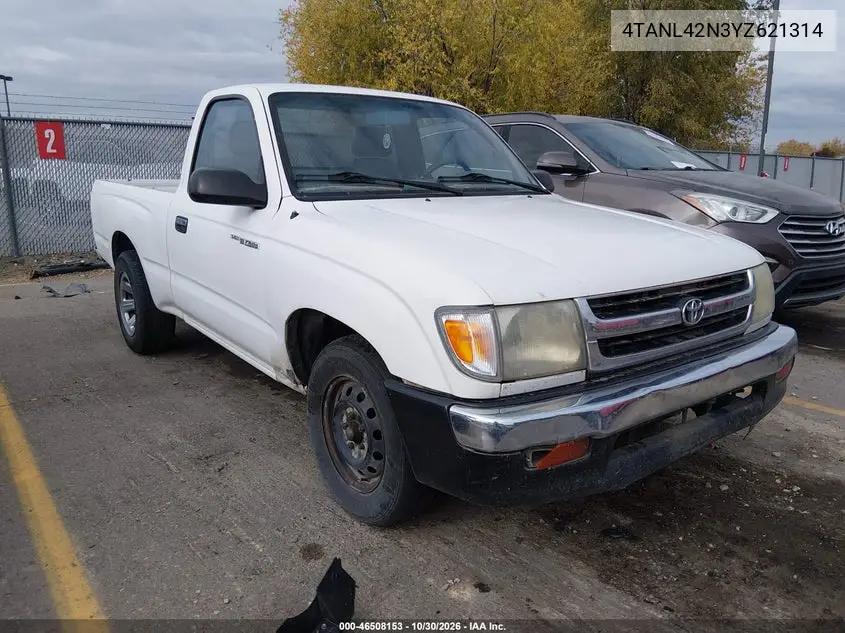TOYOTA TACOMA 2000, VIN 4TANL42N3YZ621314