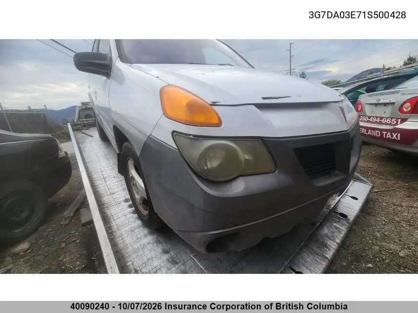 PONTIAC AZTEK 2001, VIN 3G7DA03E71S500428