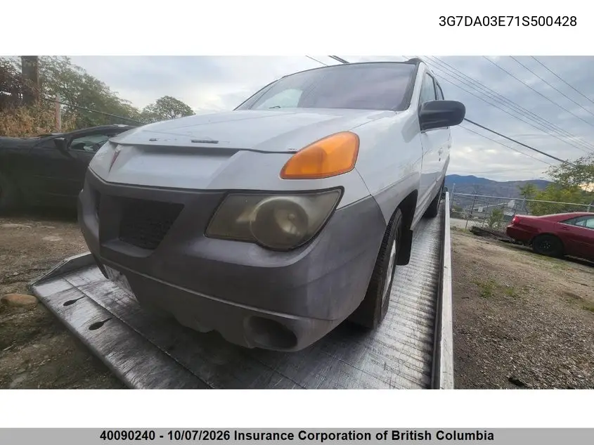 2001 PONTIAC AZTEK VIN 3G7DA03E71S500428 — фото 2
