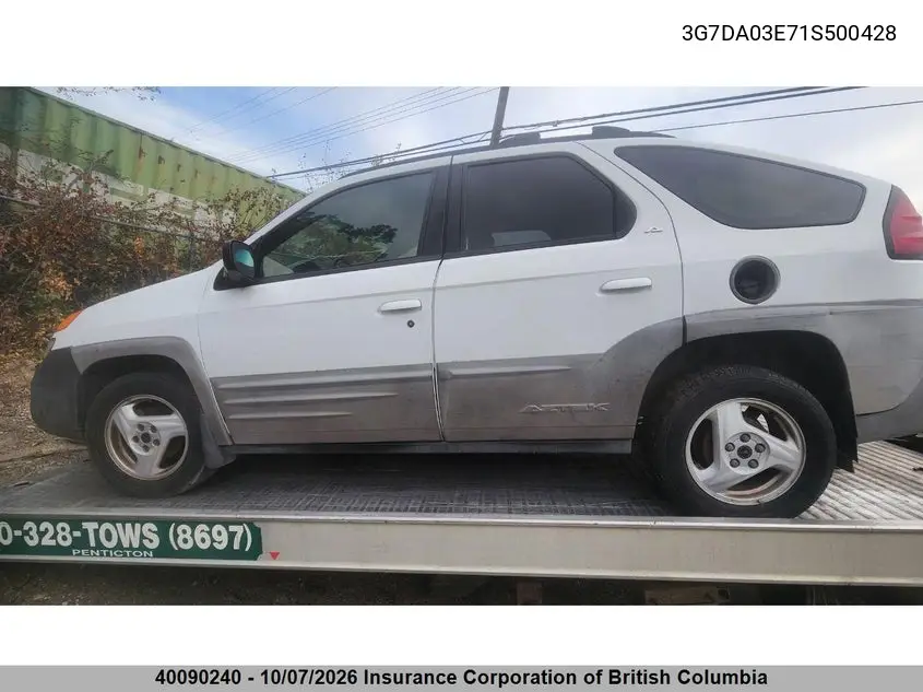 2001 PONTIAC AZTEK VIN 3G7DA03E71S500428 — фото 3