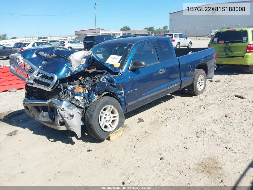 2001 DODGE DAKOTA VIN 1B7GL22X81S188008 — фото 2
