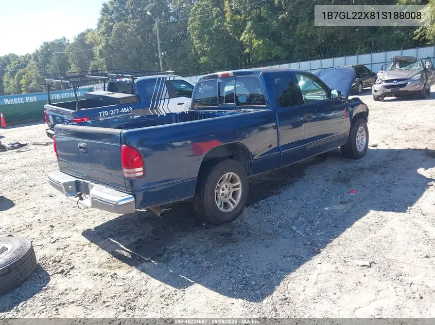 2001 DODGE DAKOTA VIN 1B7GL22X81S188008 — фото 4