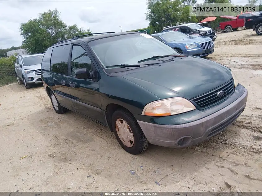 FORD WINDSTAR 2001, VIN 2FMZA51401BB51239