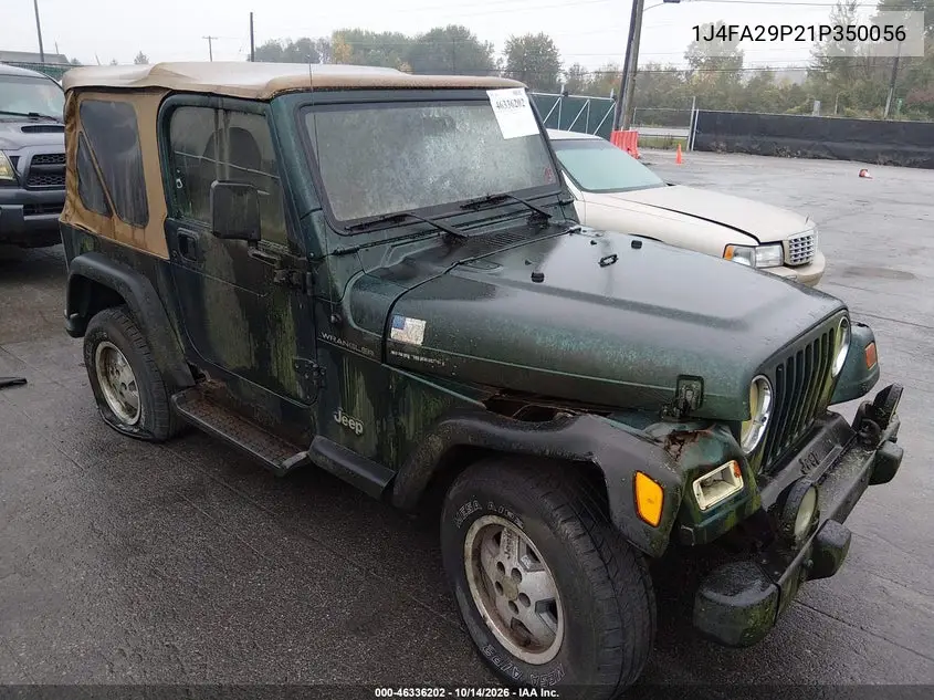 JEEP WRANGLER 2001, VIN 1J4FA29P21P350056