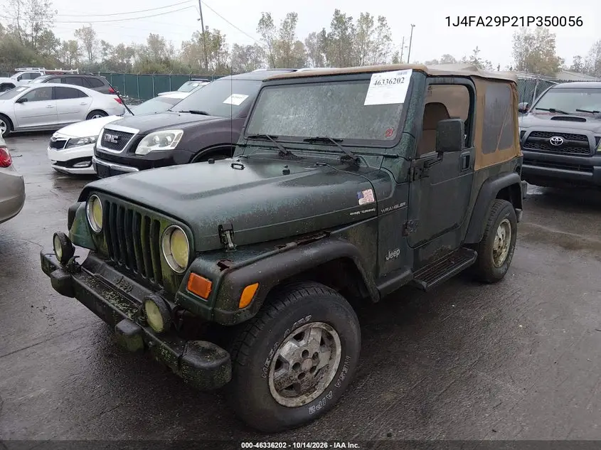 2001 JEEP WRANGLER VIN 1J4FA29P21P350056 — фото 2