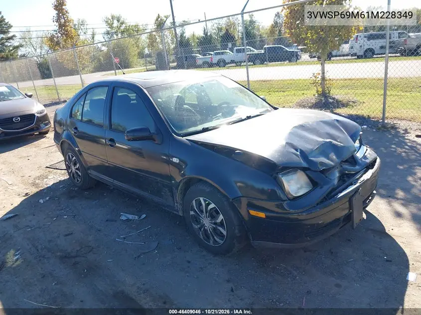 VOLKSWAGEN JETTA 2001, VIN 3VWSP69M61M228349