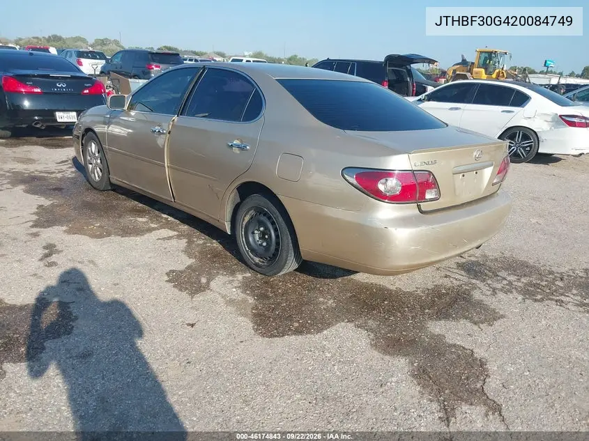 2002 LEXUS ES VIN JTHBF30G420084749 — фото 3