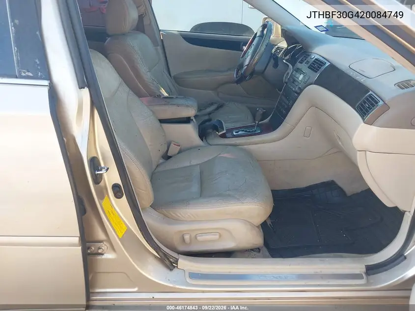 2002 LEXUS ES VIN JTHBF30G420084749 — фото 5