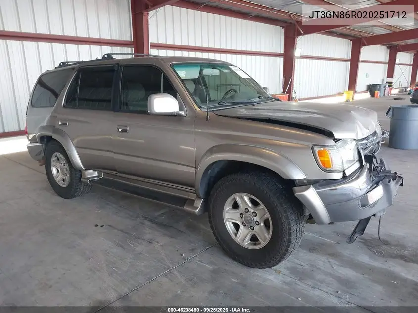 TOYOTA 4RUNNER 2002, VIN JT3GN86R020251712