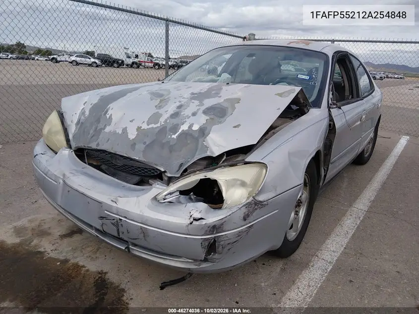 2002 FORD TAURUS VIN 1FAFP55212A254848 — фото 2