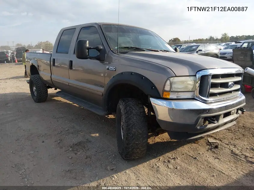 FORD F250 2002, VIN 1FTNW21F12EA00887