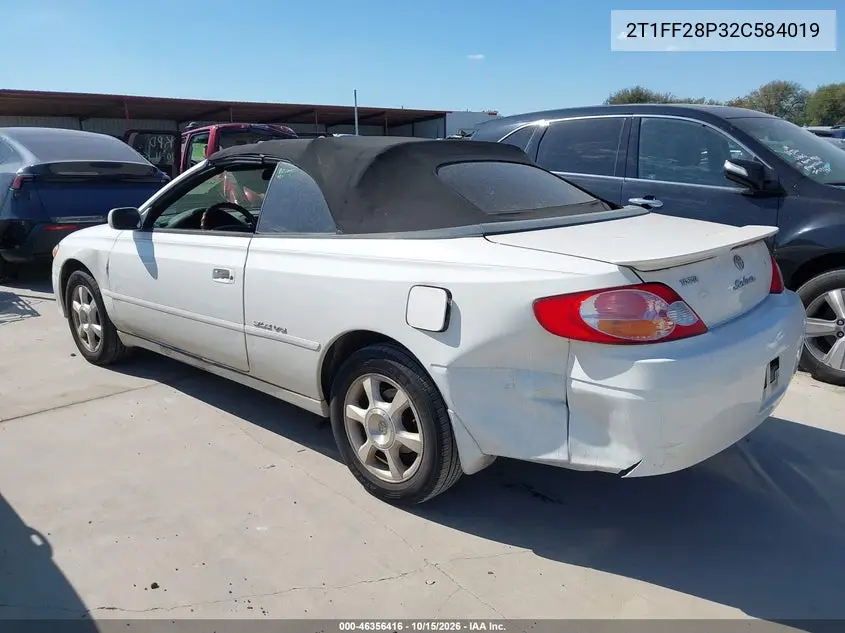 2002 TOYOTA CAMRY SOLARA VIN 2T1FF28P32C584019 — фото 3