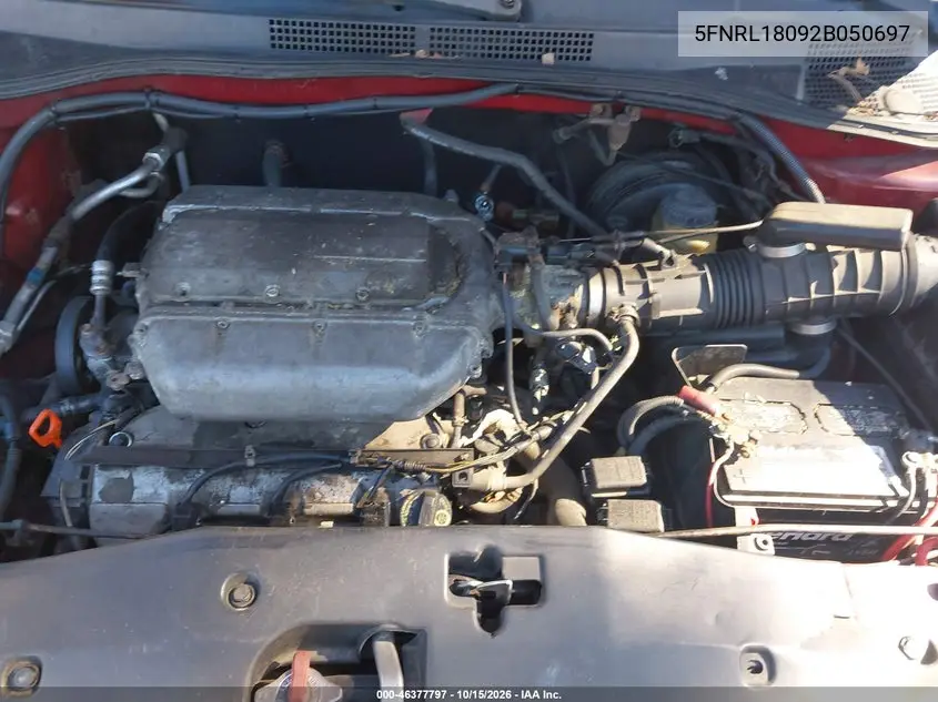 2002 HONDA ODYSSEY VIN 5FNRL18092B050697 — фото 10