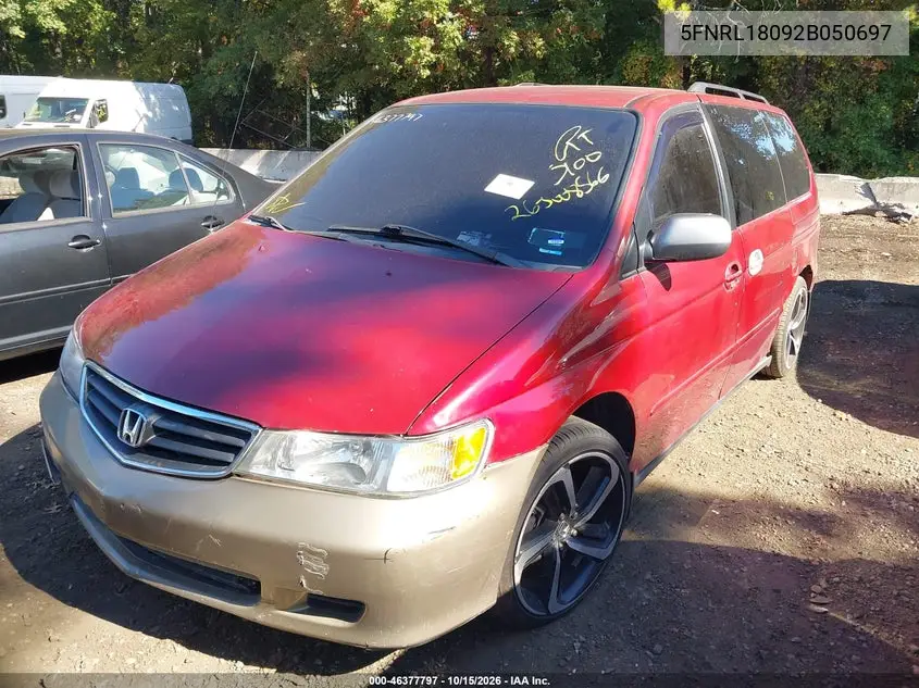 2002 HONDA ODYSSEY VIN 5FNRL18092B050697 — фото 6