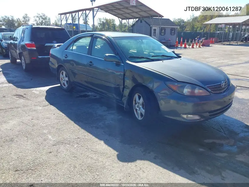 TOYOTA CAMRY 2002, VIN JTDBF30K120061287
