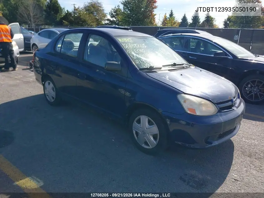 TOYOTA ECHO 2003, VIN JTDBT123935050190