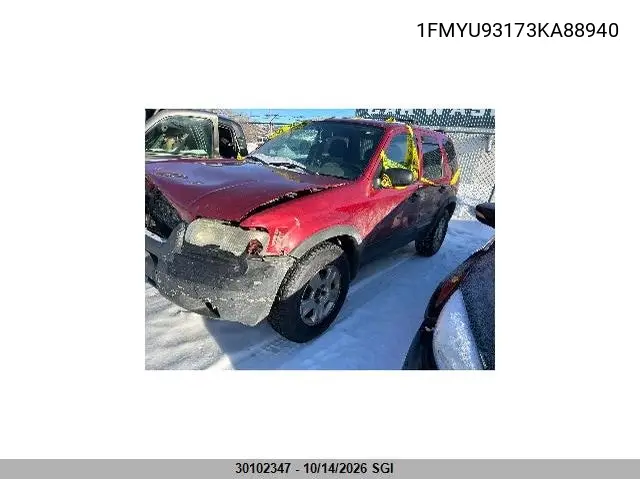 2003 FORD ESCAPE VIN 1FMYU93173KA88940 — фото 2