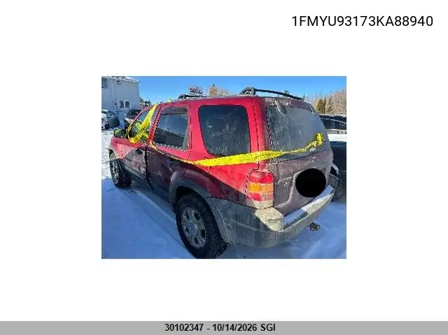 2003 FORD ESCAPE VIN 1FMYU93173KA88940 — фото 3