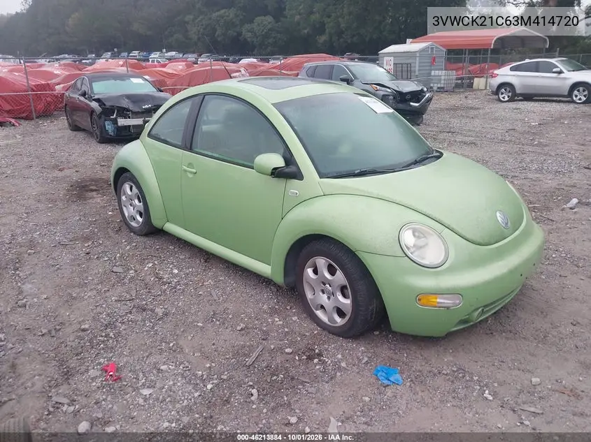 VOLKSWAGEN BEETLE 2003, VIN 3VWCK21C63M414720