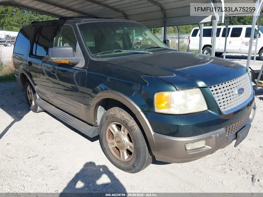 FORD EXPEDITION 2003, VIN 1FMFU17L33LA75259