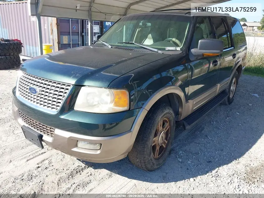 2003 FORD EXPEDITION VIN 1FMFU17L33LA75259 — фото 2