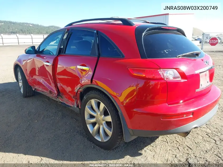 2003 INFINITI FX VIN JNRAS08W03X200749 — фото 3