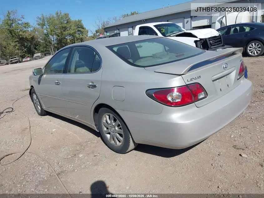 2003 LEXUS ES VIN JTHBF30G035039408 — фото 3
