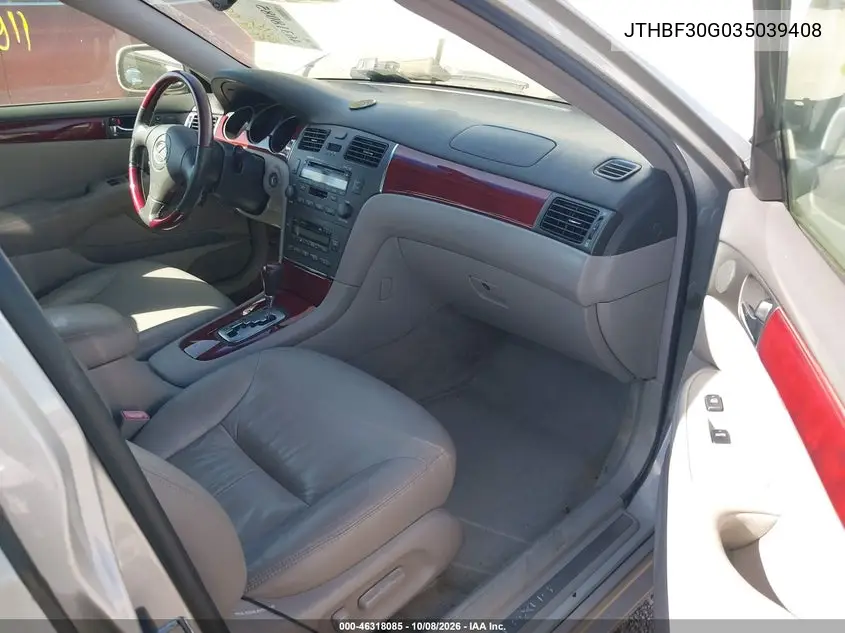 2003 LEXUS ES VIN JTHBF30G035039408 — фото 5