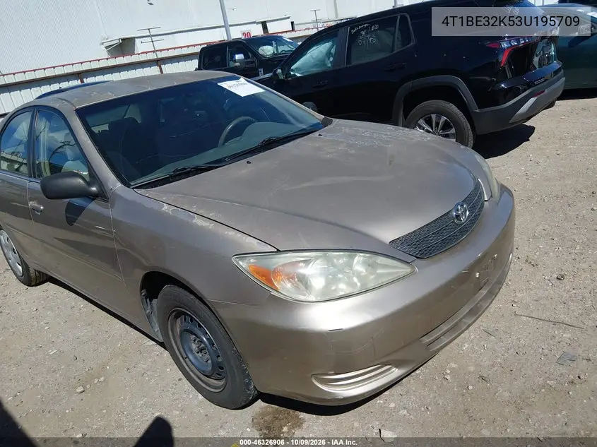 TOYOTA CAMRY 2003, VIN 4T1BE32K53U195709