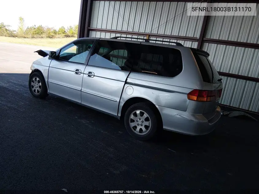 2003 HONDA ODYSSEY VIN 5FNRL18003B131170 — фото 3