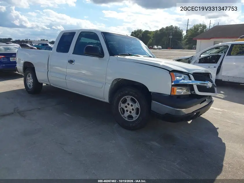 CHEVROLET SILVERADO 2003, VIN 2GCEC19V331347753