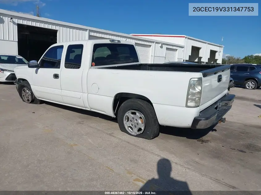 2003 CHEVROLET SILVERADO VIN 2GCEC19V331347753 — фото 3
