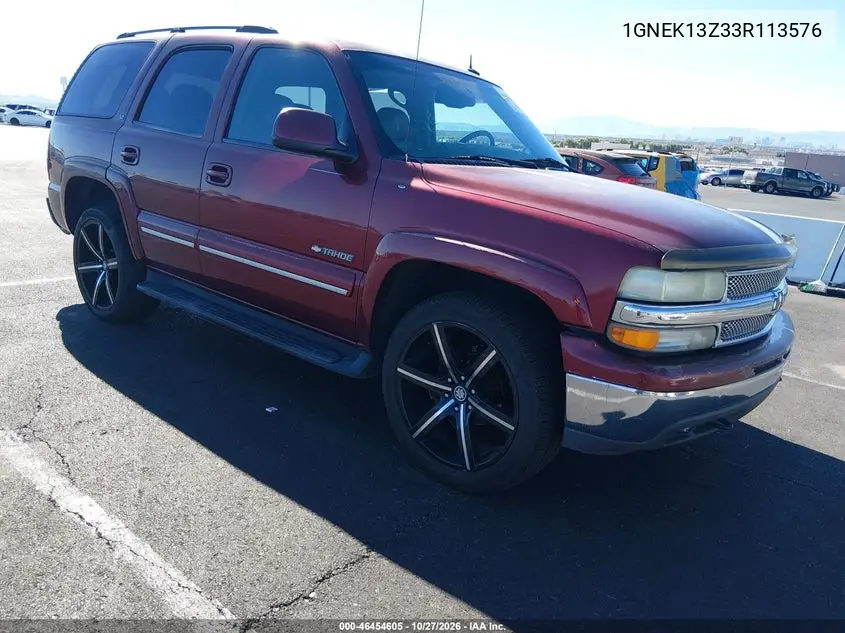 CHEVROLET TAHOE 2003, VIN 1GNEK13Z33R113576