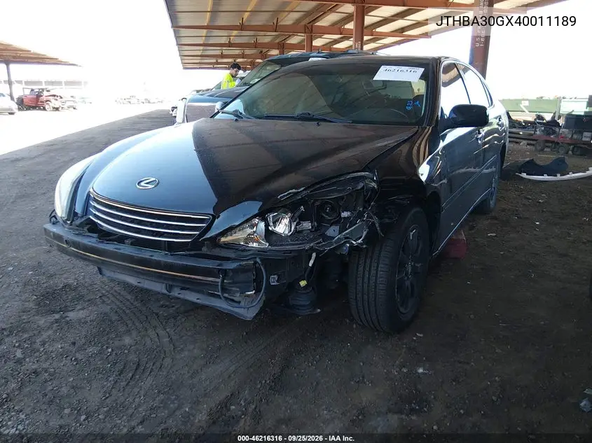 2004 LEXUS ES VIN JTHBA30GX40011189 — фото 2
