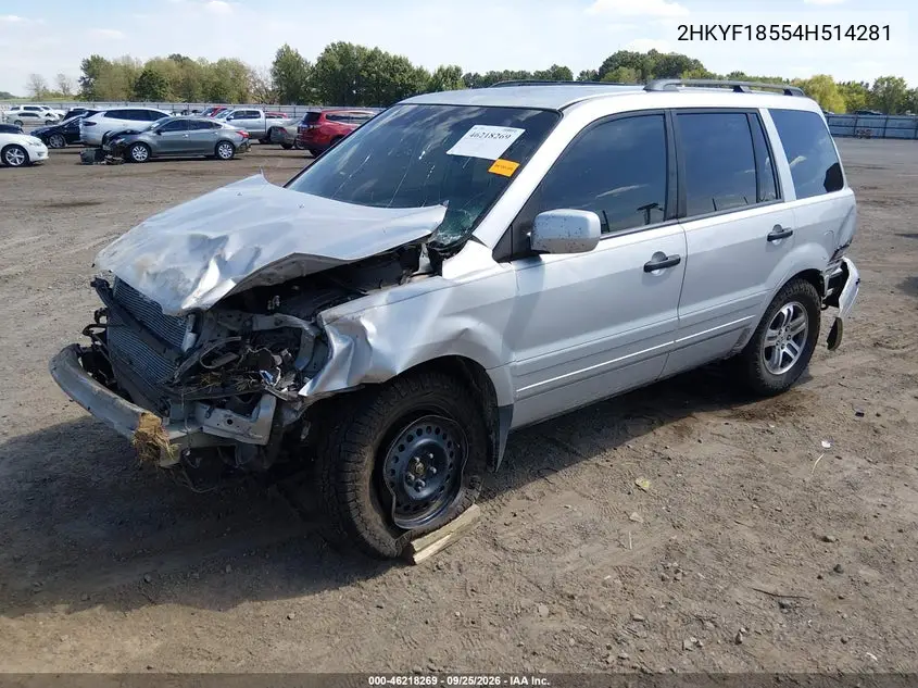 2004 HONDA PILOT VIN 2HKYF18554H514281 — фото 2