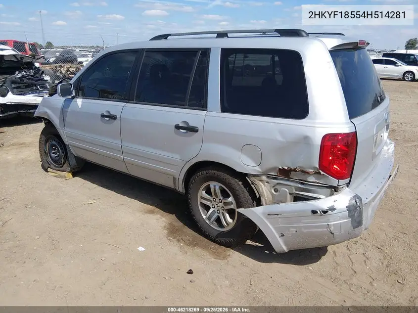2004 HONDA PILOT VIN 2HKYF18554H514281 — фото 3