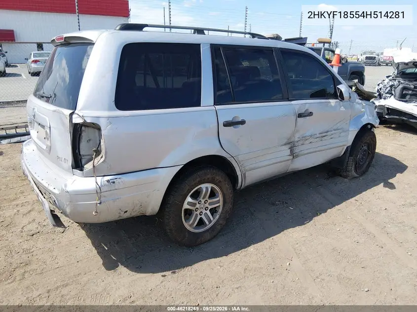 2004 HONDA PILOT VIN 2HKYF18554H514281 — фото 4