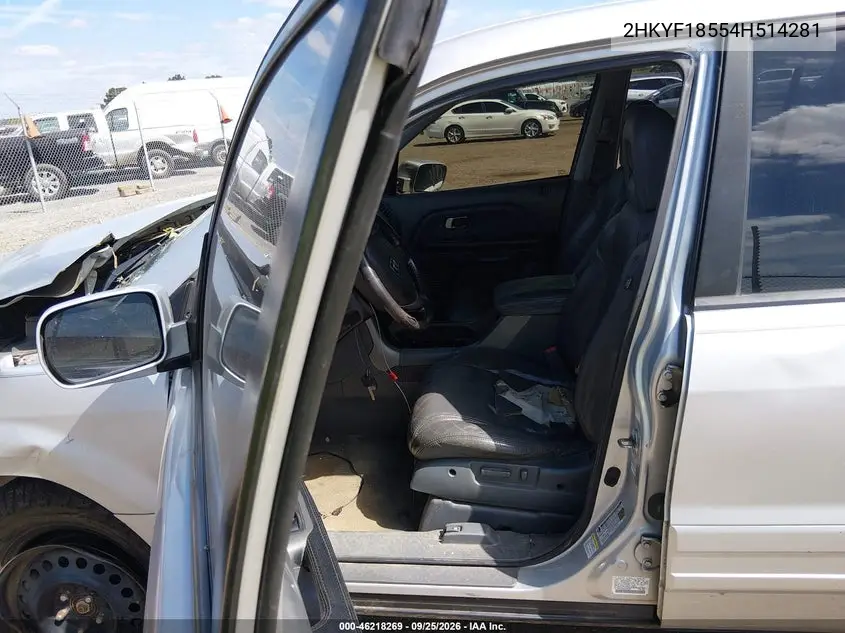 2004 HONDA PILOT VIN 2HKYF18554H514281 — фото 5