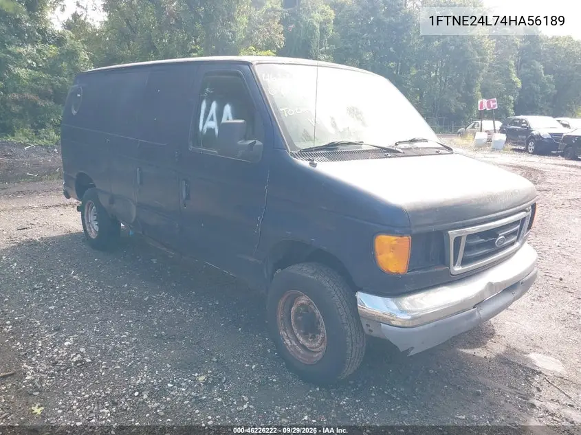 FORD ECONOLINE 2004, VIN 1FTNE24L74HA56189
