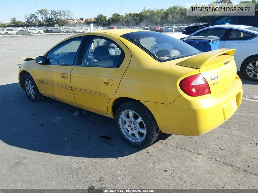 2004 DODGE NEON VIN 1B3ES56C24D587977 — фото 3