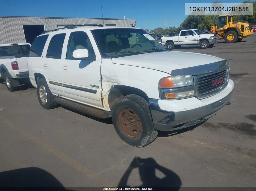 GMC YUKON 2004, VIN 1GKEK13Z04J281558