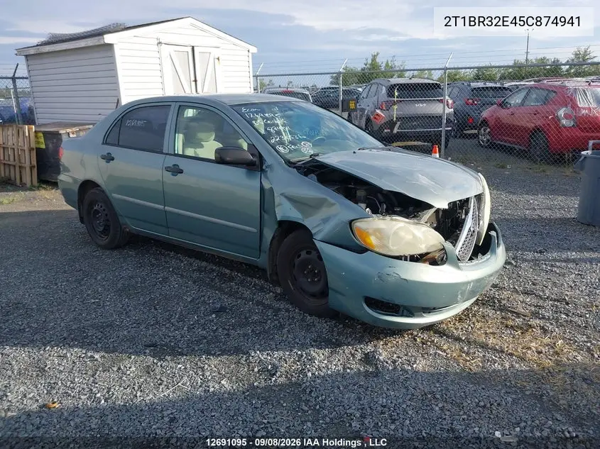 TOYOTA COROLLA 2005, VIN 2T1BR32E45C874941
