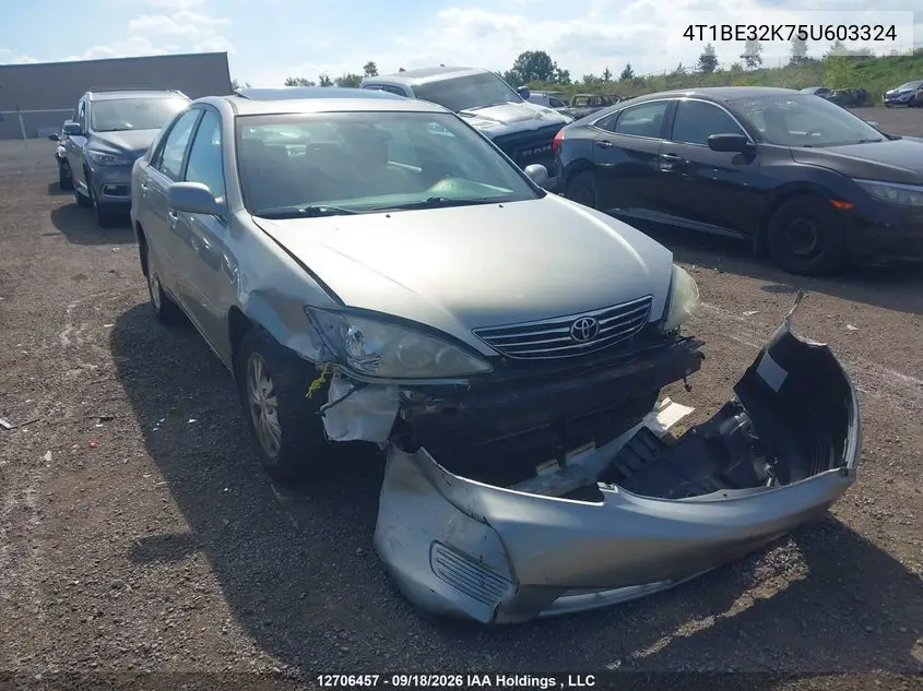 TOYOTA CAMRY 2005, VIN 4T1BE32K75U603324