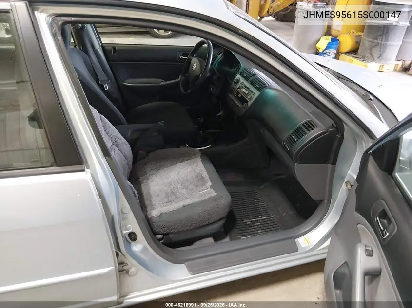 2005 HONDA CIVIC VIN JHMES95615S000147 — фото 5