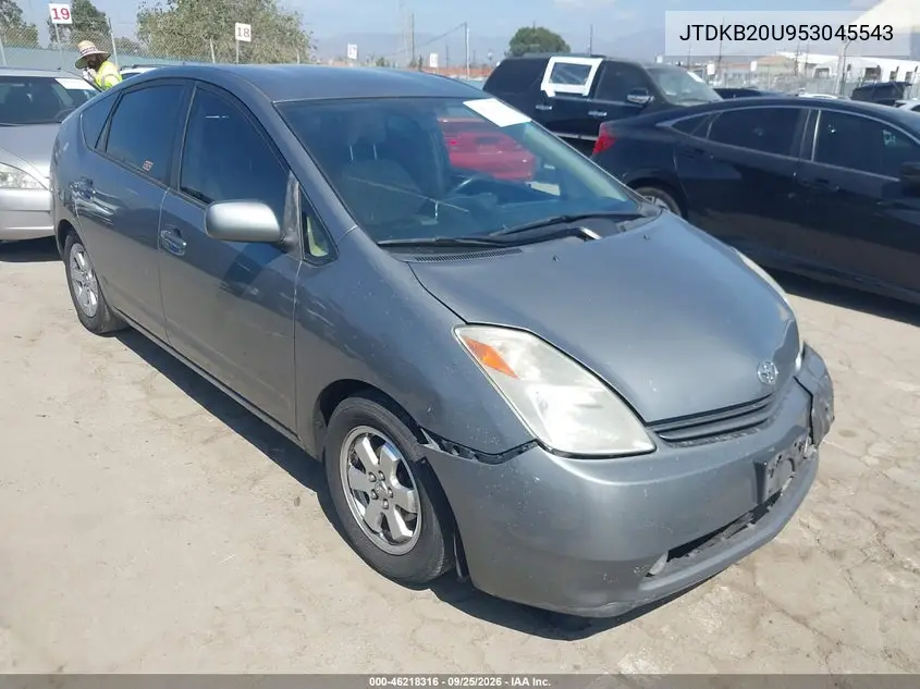 TOYOTA PRIUS 2005, VIN JTDKB20U953045543