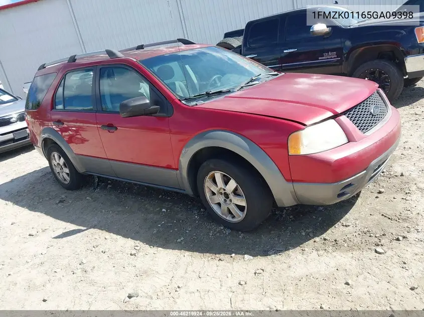 FORD FREESTYLE 2005, VIN 1FMZK01165GA09398