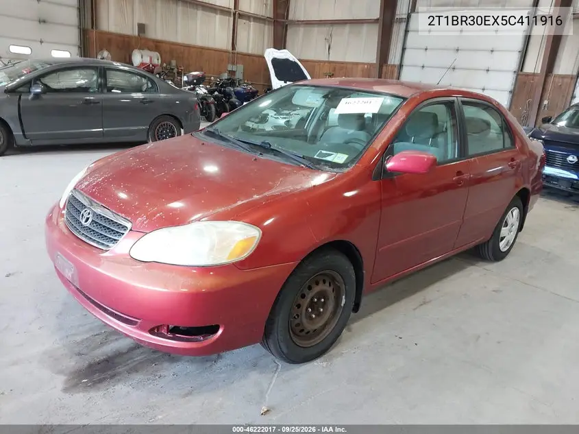 2005 TOYOTA COROLLA VIN 2T1BR30EX5C411916 — фото 2
