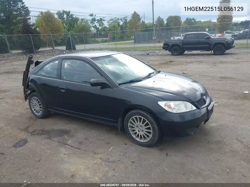 HONDA CIVIC 2005, VIN 1HGEM22515L056129
