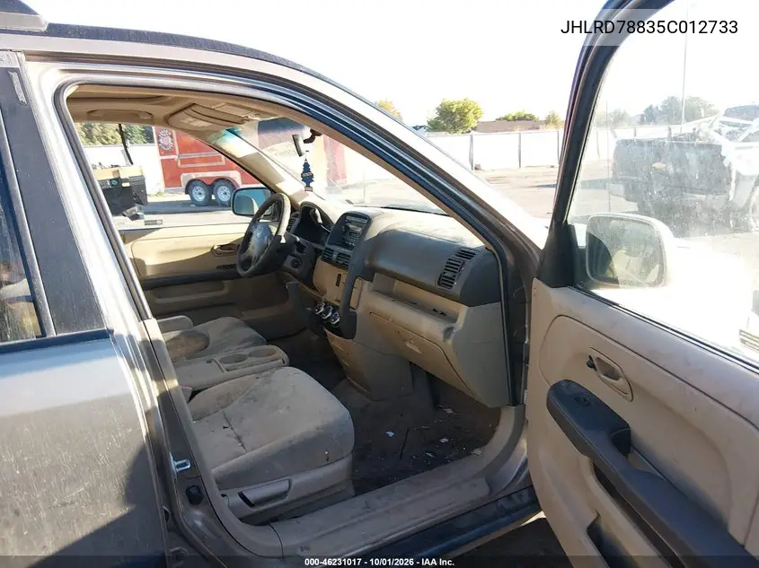 2005 HONDA CR-V VIN JHLRD78835C012733 — фото 5